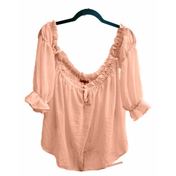 NWT Nem Fashion - Off the Shoulder Blouse, Peach Color - Size M - Picture 1 of 3